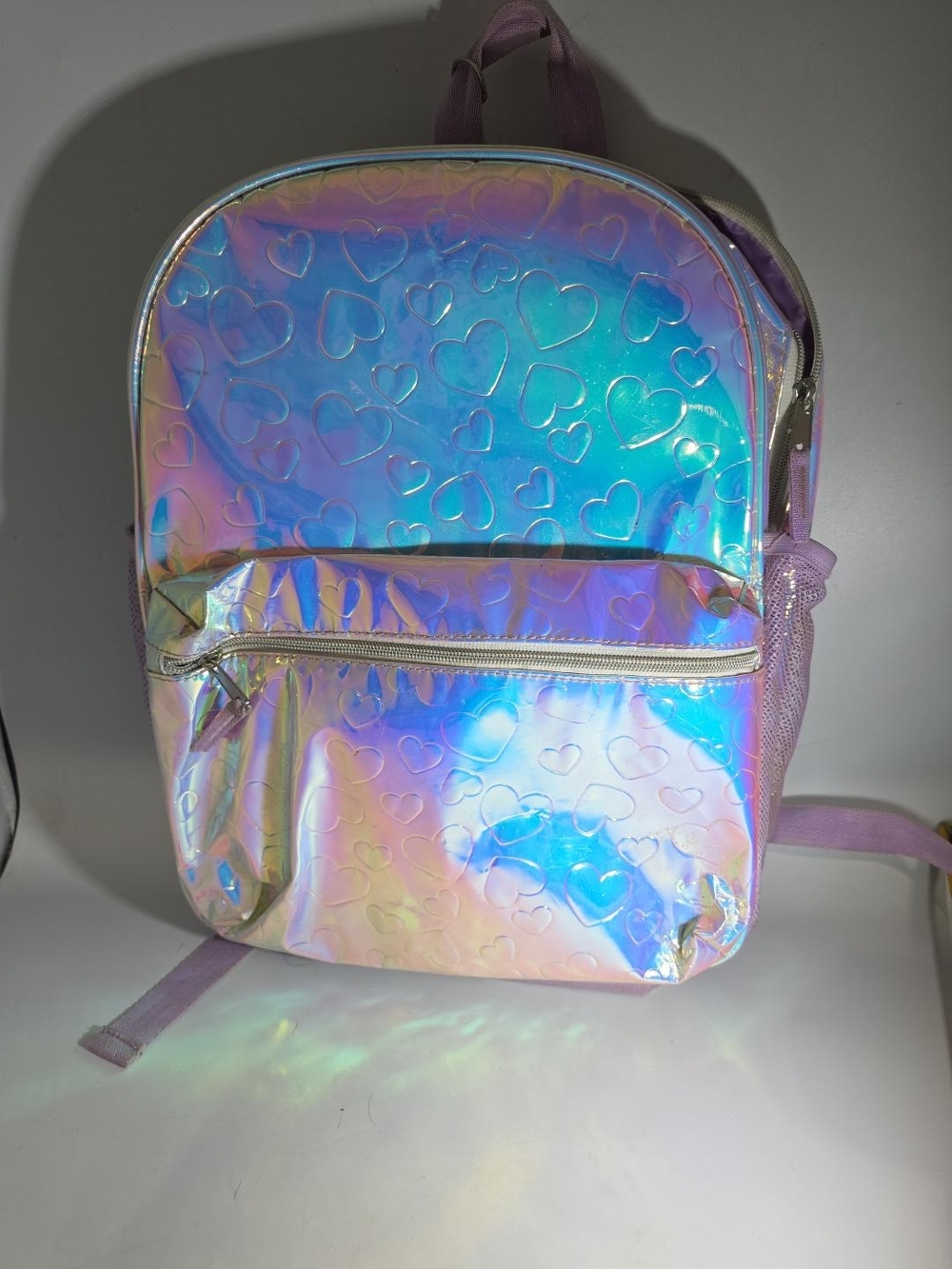 Iridescent Heart Kids Backpack in Lavender